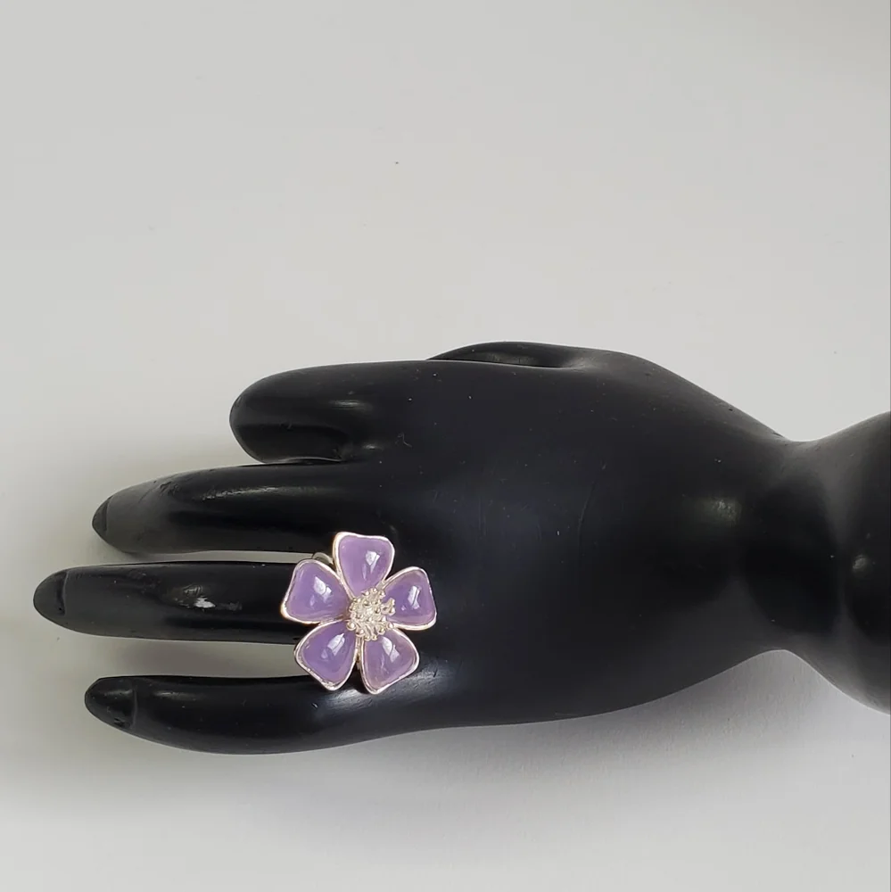 Sterling Silver 925 Jade FLOWER Ring